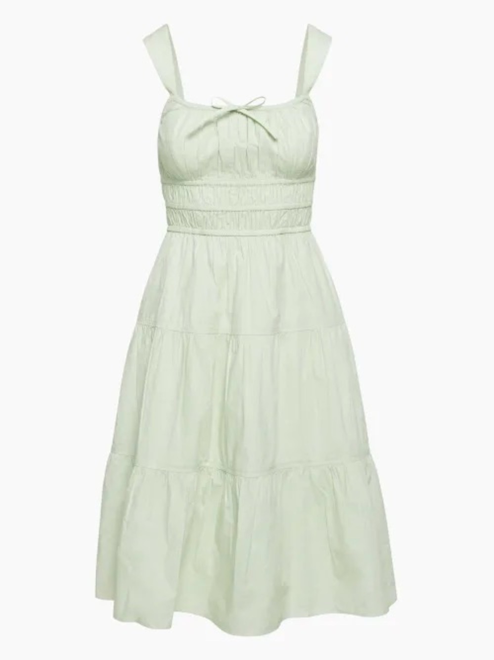 Aritzia Mint Tiered Sundress with Smocked Waist